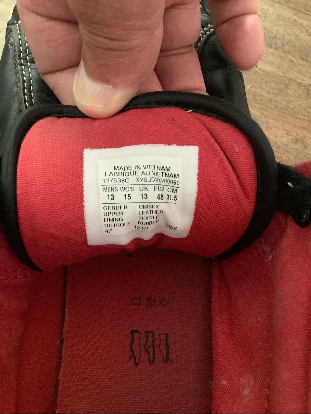 Converse Black High-Top Sneakers with Red Interior - Picture 8 of 9